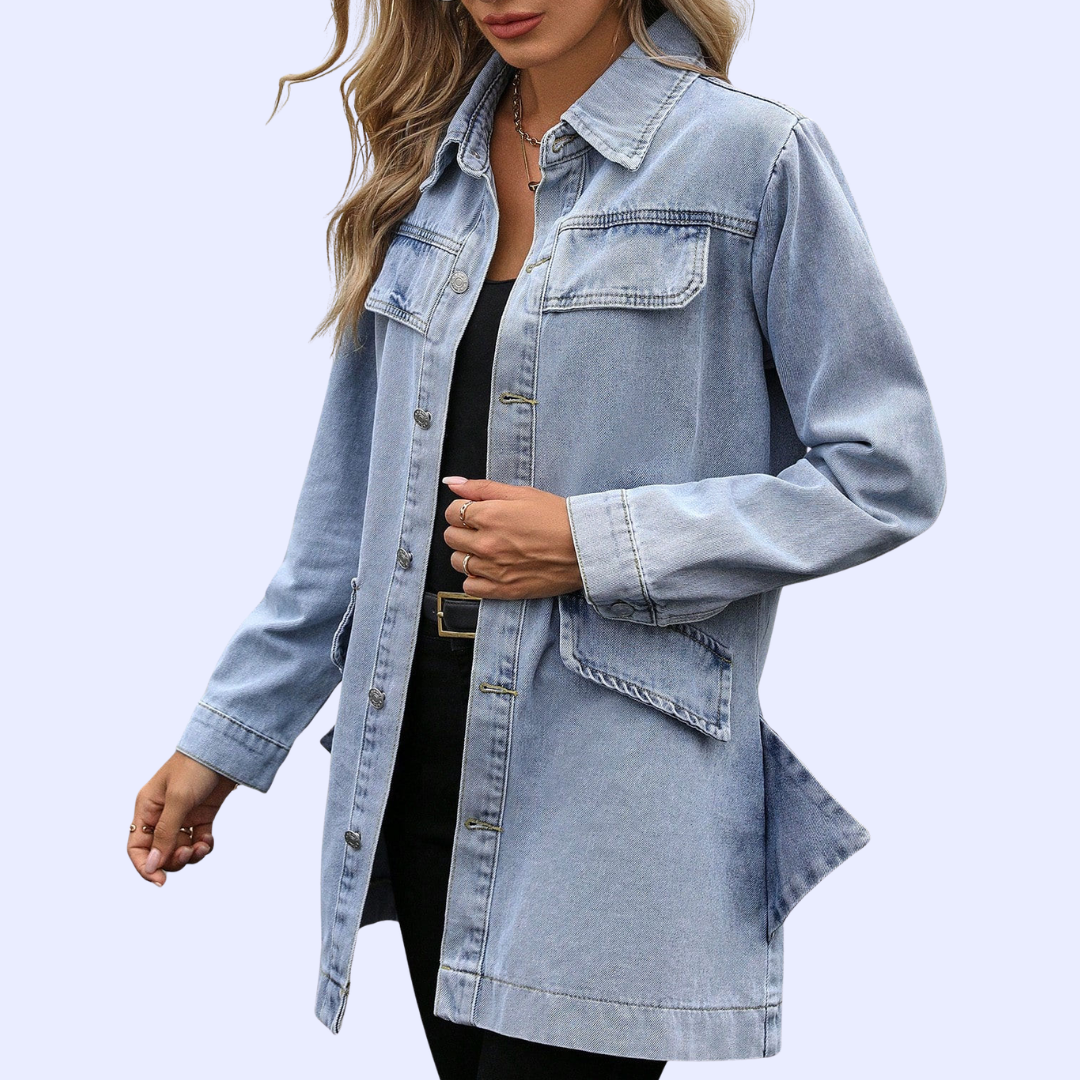 Sofía: una sobrecamisa vaquera de corte largo