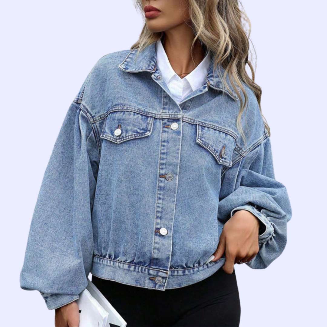 Elena: una chaqueta vaquera con mangas abullonadas