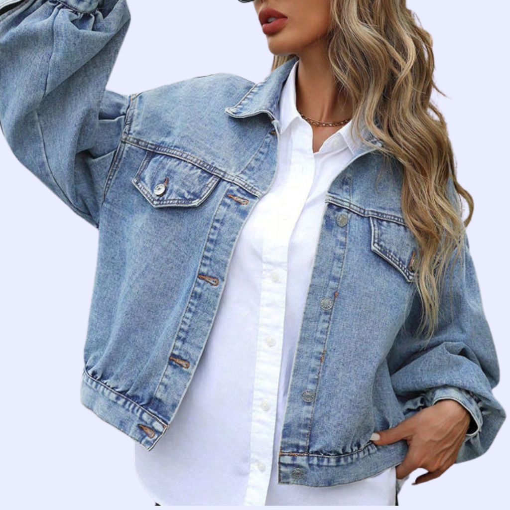Elena: una chaqueta vaquera con mangas abullonadas