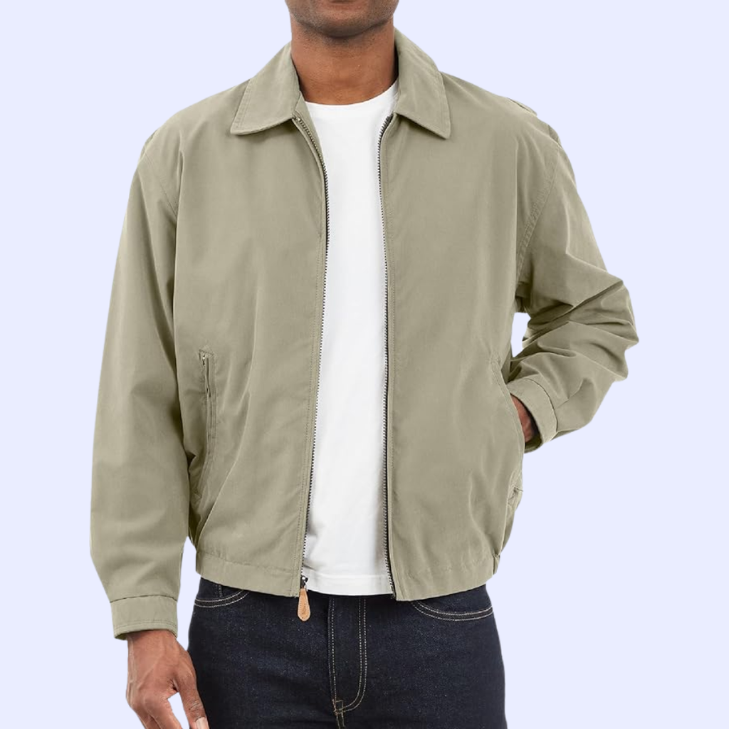 Mateo: una clásica chaqueta Harrington en tono arena