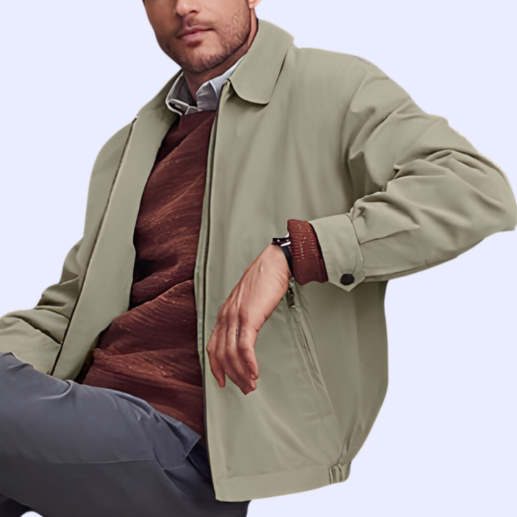 Mateo: una clásica chaqueta Harrington en tono arena