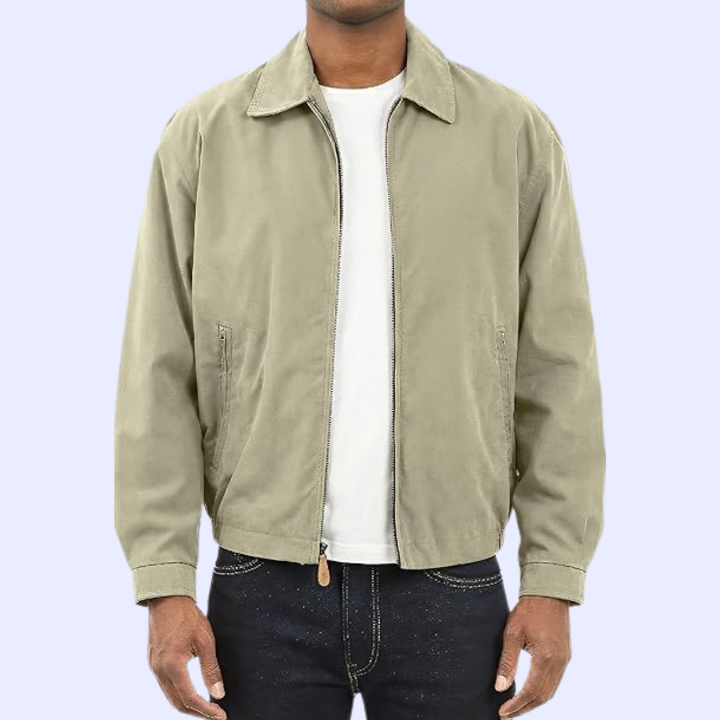 Mateo: una clásica chaqueta Harrington en tono arena