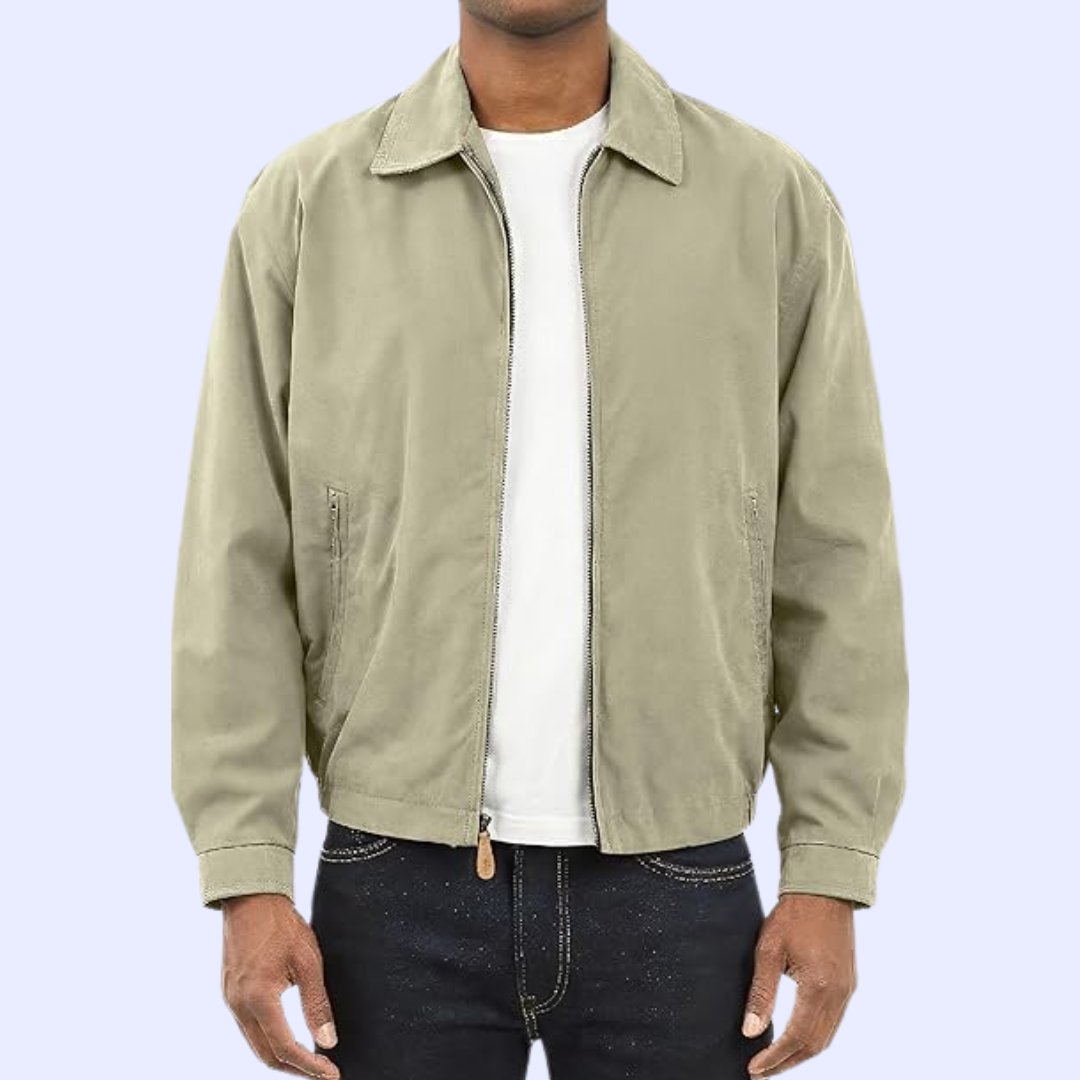 Mateo: una clásica chaqueta Harrington en tono arena